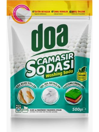 DOA Çamaşır Sodası – Калцинирана сода за пране и избелване с аромат на бял сапун, 500 г