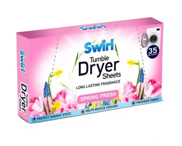  Кърпички за сушилня против наелектризиране и гънки Swirl Spring Fresh 35 бр.