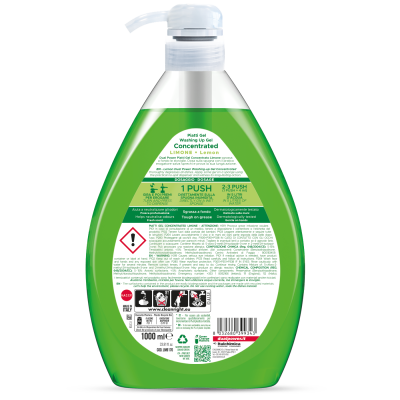 Концентриран препарат за съдове DUAL Лимон 1000 мл – силно премахва мазнини и замърсявания