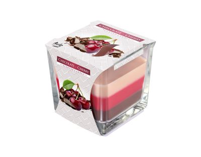 Свещ в чаша - шоколад/вишна 170гр.