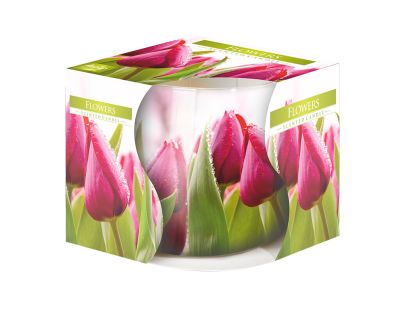 Свещ в чаша - цветя 100гр.