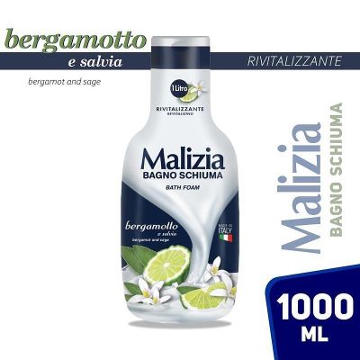 Хидратираща душ-пяна Malizia с бергамот и градински чай 1000 мл – свежест и нежна грижа за кожата