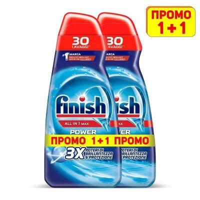 Гел за съдомиялна Finish Gel Clasico All in 1 Max ПРОМО (30+30 дози)