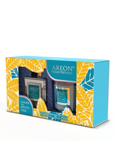 Луксозен комплект Мистично дърво – свещ и парфюм за дома (150 мл)