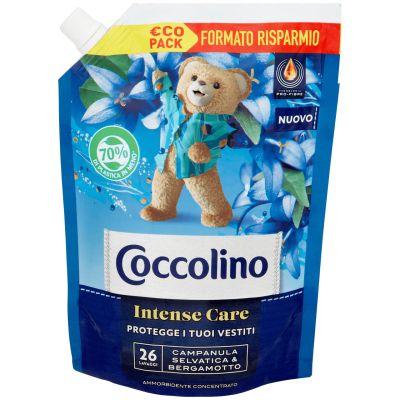 Coccolino Intense Campanula e Bergamotto омекотител – 24 пранета, дълготраен аромат