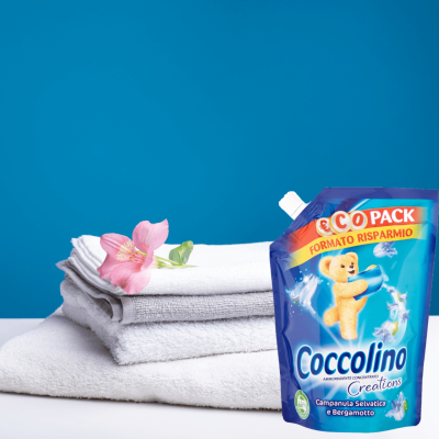 Coccolino Intense Campanula e Bergamotto омекотител – 24 пранета, дълготраен аромат