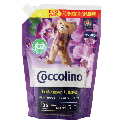 Coccolino Orchidea Viola e Mirtilli Eco Pack омекотител – 26 пранета, дълготраен аромат