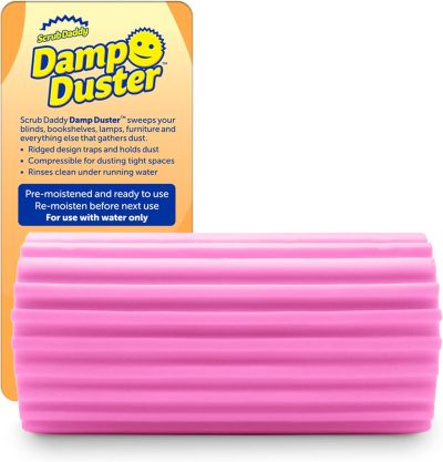 Scrub Daddy Damp Duster розова – гъба за почистване на прах без усилие