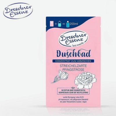 Душ гел на прах с божур 40 г – 200 мл след разреждане, еко грижа и нежен флорален аромат