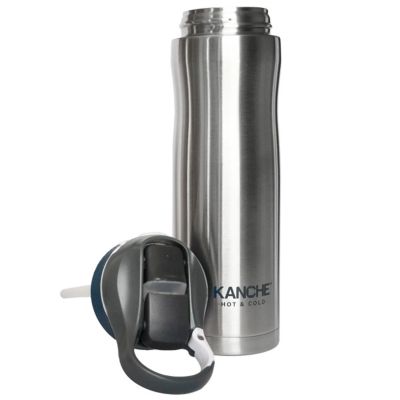 Термос „Спортувай с мен“ 600 мл – син, от неръждаема стомана за активен начин на живот