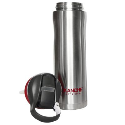 Термос „Спортувай с мен“ 600 мл – червен, от неръждаема стомана за активен начин на живот