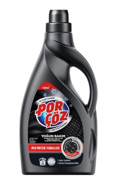 Течен перилен препарат Por Coz за тъмни дрехи 2.9 л – защита на цветовете и дълбока чистота