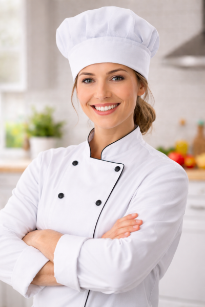 Бяла готварска шапка – подходяща и за вкъщи, и за професионална кухня