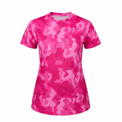 Дамска спортна тениска HEXOFLAGE™ PERFORMANCE – къс ръкав (TR025) ЦВЯТ CAMO HOT PINK