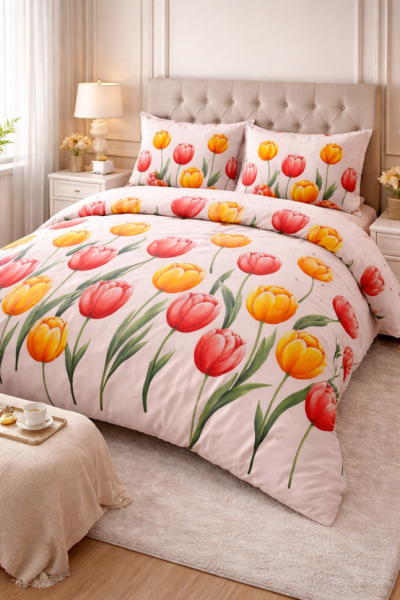  Памучен плик за спално бельо Лалета оранж