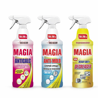 MAGIA Професионален комплект за цялостно почистване – Anticalc, Anti-Mold и Degreaser