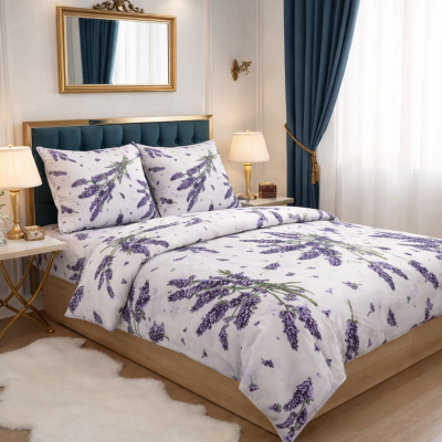  Памучен плик за спално бельо Лавандула