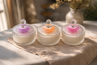 Луксозни ръчно изработени соеви свещи „Кристална роза“ - цвят по избор