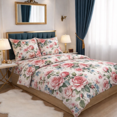  Памучен плик за спално бельо Рози