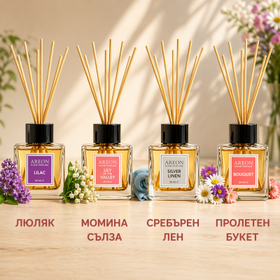Свежестта на пролетта у дома – комплект AREON 4 х 50 мл